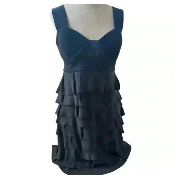 Alexander Wang Black Silk Ruffle Layered
Sleeveless Designer Dress. Jawdropping - Picture 1 of 10